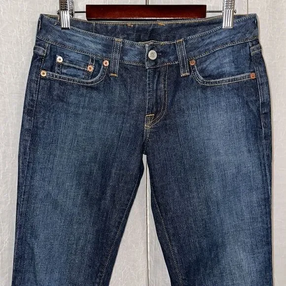 Lucky Brand 2/26 Lola Boot Cut Dark Wash Embroidered Back Pockets Jeans - Picture 6 of 17